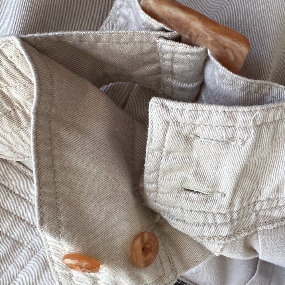 SOLD Vintage high waist beige Turkish cotton pleated mom pants 5/6 - Picture 10 of 16